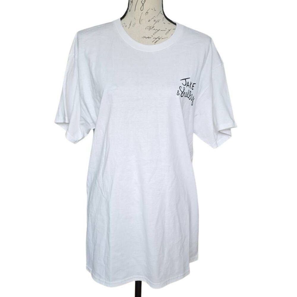Gildan Unisex Size Large White Jake & Shelby Moon Stars T-shirt